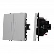 ARL NOBE Выключатель звонковый 2 кл подсветка софт-тач никель SWT-MKR2-SFPL-L-IS (250V, 10A) (Arlight, -)