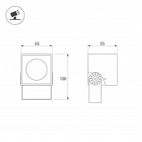Прожектор KT-BLOCK-S65x65-5W RGBW-Day (Графит, 60 deg, 24V, DMX512) (Arlight, IP66 Металл, 3 года)
