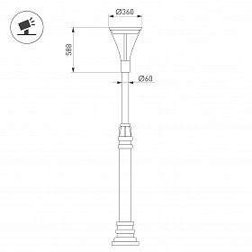 Светильник OXOR-LUMME-BUE-O-360x588-35W Day4000 (BK, 120 deg, 230V) IP65 (Arlight, -)
