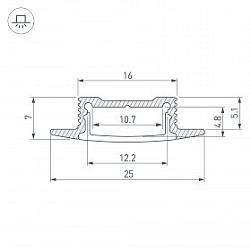Профиль SL-SLIM-H7-F25-2000 ANOD (Arlight, Алюминий)