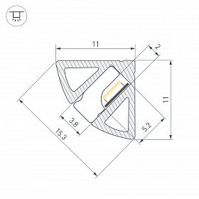 Профиль SL-KANT-H11-2000 ANOD BLACK (Arlight, Алюминий)