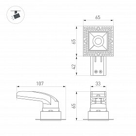 Светильник MS-RIALTO-TRIMLESS-S40x40-9W Warm3000 (BK, 36deg, 230V) (Arlight, IP20 Металл, 5 лет)