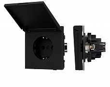 Механизм розетки влагозащищённый SCT-TENDO-MCP-SFPL-BK (230V, 16A) (Arlight, Матовый черный)