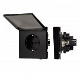 Механизм розетки влагозащищённый SCT-TENDO-MCP-PL-BK (230V, 16A) (Arlight, Черный)