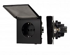 Механизм розетки влагозащищённый SCT-TENDO-MCP-PL-BK (230V, 16A) (Arlight, Черный)