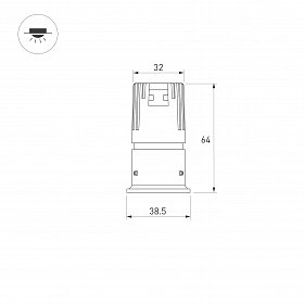 Светильник безрамочный DL-INTRAL-R39-6W Warm3000 (Черный RAL9005, 50 deg, 230V) (Arlight, IP20 Металл, 5 лет)