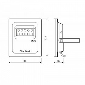 Светодиодный прожектор AR-FLG-FLAT-ARCHITECT-10W-220V White 50x70 deg (Arlight, Закрытый)