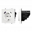 ARL NOBE Розетка зк со шторками с USB тип А+С софт-тач белый кварц SCT-MUAC-SFPL-WH (250V, 16A) (Arlight, -)