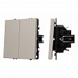 ARL NOBE Выключатель проходной 2 кл софт-тач кашемир SWT-MKP2-SFPL-CA (250V, 10A) (Arlight, -)
