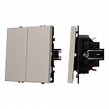 ARL NOBE Выключатель проходной 2 кл софт-тач кашемир SWT-MKP2-SFPL-CA (250V, 10A) (Arlight, -)
