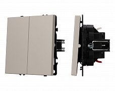 ARL NOBE Выключатель проходной 2 кл софт-тач кашемир SWT-MKP2-SFPL-CA (250V, 10A) (Arlight, -)
