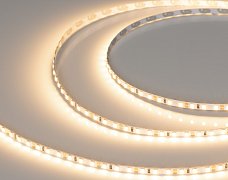 Светодиодная лента RT-A120-5mm 12V Warm3000 (9.6 W/m, IP20, 2835, 5m) (Arlight, 9.6 Вт/м, IP20)