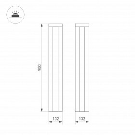 Светильник LGD-FLINT-BOLL-H900-18W Warm3000 (BK, 45 deg, 230V) (Arlight, IP65 Металл, 3 года)