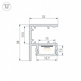 Профиль WALL-2228-2000 ANOD (Arlight, Алюминий)