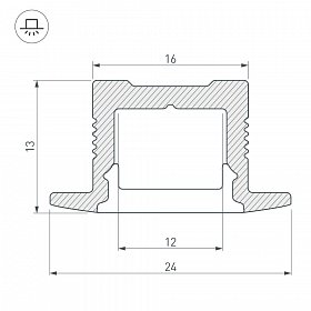 Профиль SL-SLIM-H13-F-2000 ANOD (Arlight, Металл)