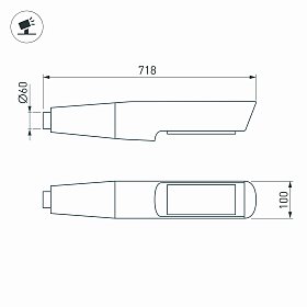 Светильник OXOR-NOXT-EMP-718x100-50W Day4000 (BK, 120 deg, 230V) IP65 (Arlight, -)