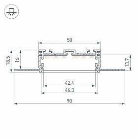 Профиль KLUS-POWER-W50H16-F-HIDE-2000 (Arlight, Алюминий)