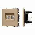 ARL NOBE Розетка телефонная двойная софт-тач золотой песок SCT-MTL2-SFPL-GD (2хRJ-11, 4C) (Arlight, -)