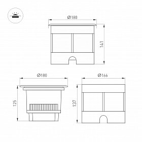 Светильник LTD-DAFNA-GROUND-R180-25W Warm3000 (SL, 10 deg, 230V) (Arlight, IP67 Металл, 5 лет)
