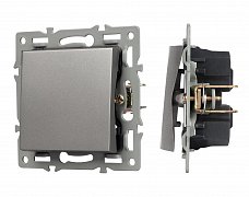 Механизм выключателя одноклавишный непроходной SWT-MK01-PL-GR (250V, 16A) (Arlight, -)