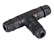 Коннектор тройной NEO-CON-T-2pin-BK (3-7mm, IP67) (Arlight, IP67 Пластик, 3 года)