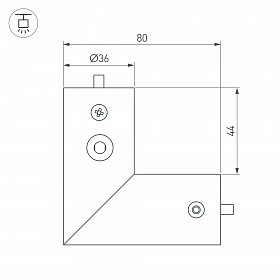Соединитель профиля ROUND-D36-360-90 BLACK (Arlight, Алюминий)