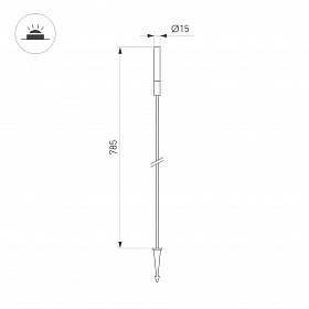 Светильник KT-CATALI-BOLL-H785-0.5W Warm3000 (BK, 160 deg, 24V) (Arlight, IP65 Металл, 3 года)