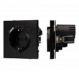 Механизм розетки с USB зарядкой SCT-TENDO-MUAC-PL-BK (230V, 16A) (Arlight, Черный)