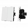 ARL NOBE Выключатель перекрёстный 2 кл софт-тач белый кварц SWT-MKX2-SFPL-WH (250V, 10A) (Arlight, -)