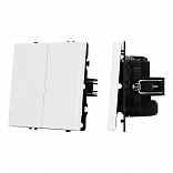 ARL NOBE Выключатель перекрёстный 2 кл софт-тач белый кварц SWT-MKX2-SFPL-WH (250V, 10A) (Arlight, -)