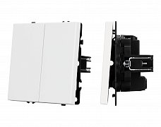 ARL NOBE Выключатель перекрёстный 2 кл софт-тач белый кварц SWT-MKX2-SFPL-WH (250V, 10A) (Arlight, -)