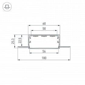 Профиль LINIA60-FANTOM-3000 ANOD (Arlight, Алюминий)
