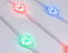 Модуль управляемый SOLEX-DMX-3535-6-24V RGB 120deg (D40x16mm, 1.5W, IP67) (Arlight, Пластик, 3 года)