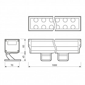 Светодиодный прожектор AR-LINE-1000XL-54W-230V Warm (Grey, 30 deg) (Arlight, Закрытый)