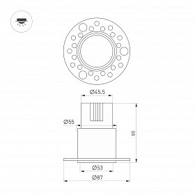 Светильник MS-INVISIO-TRIMLESS-R55-15W Day4000 (WH-WH, 36 deg, 230V) (Arlight, IP54 Металл, 5 лет)