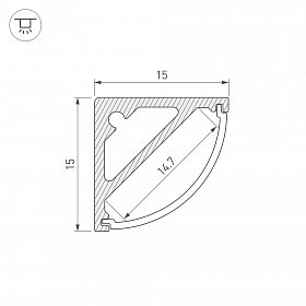 Профиль SL-KANT-H15-2000 ANOD (Arlight, Алюминий)
