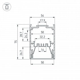 Профиль IP-LINE-5475-2000 ANOD (Arlight, Алюминий)