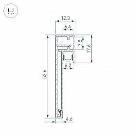 Профиль PLINTUS-H54B-2000 ANOD (Arlight, Алюминий)