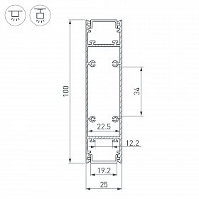 Профиль SL-LINE-25100-DUAL-2500 WHITE (Arlight, Алюминий)