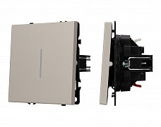 ARL NOBE Выключатель проходной 1 кл подсветка софт-тач кашемир SWT-MKP1-SFPL-L-CA (250V, 10A) (Arlight, -)