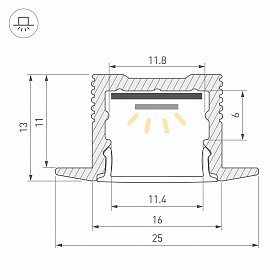 Профиль SL-SLIM-H13M-F25-2000 ANOD (Arlight, Алюминий)