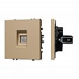 ARL NOBE Розетка телефонная софт-тач золотой песок SCT-MTL1-SFPL-GD (RJ-11, 4C) (Arlight, -)