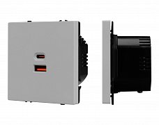 ARL NOBE USB Розетка тип A+C софт-тач никель SCT-MUAC-SFPL-FC-IS (65W, QC3) (Arlight, -)