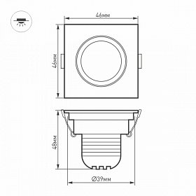 Светодиодный светильник LTM-S46x46WH 3W White 30deg (Arlight, IP40 Металл, 3 года)