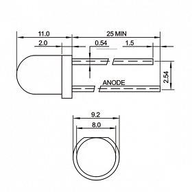 Светодиод ARL-8603PGD-0.5cd (Arlight, 8мм (круглый))