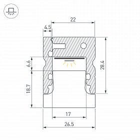 Профиль ARH-FLOOR27-H28-2000 ANOD (Arlight, Металл)