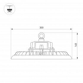 Светильник SP-ARIVA-DIM-R300-150W White5000 (BK, 90 deg, 230V, 0-10V) (Arlight, IP65 Металл, 5 лет)