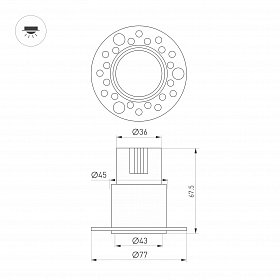 Светильник MS-INVISIO-TRIMLESS-R45-10W Day4000 (WH-WH, 36 deg, 230V) (Arlight, IP54 Металл, 5 лет)