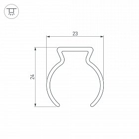 Профиль WPH-FLEX-D22-360deg-1000 (Arlight, Пластик)