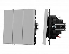 ARL NOBE Выключатель 3 кл софт-тач никель SWT-MK03-SFPL-IS (250V, 10A) (Arlight, -)